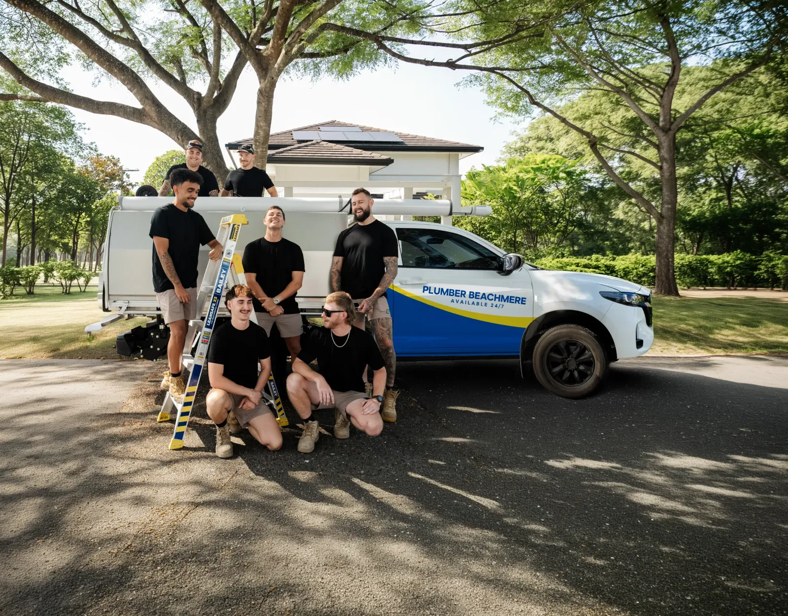 Plumber Beachmere ute and team